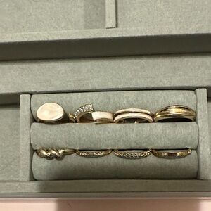 Elegant Silver and Gold Women's Ring Set